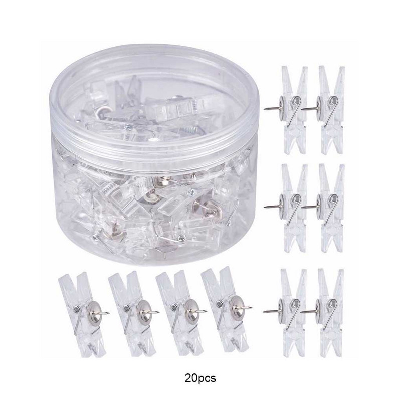 Prozirne pribadače od 20 komada Uredske slike Papirnati dokumenti Pribadača