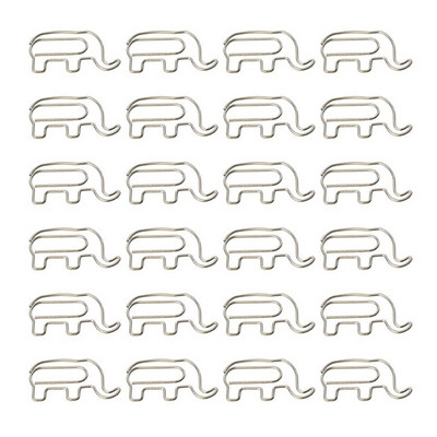 24 τμχ Cute Elephant Paper Clips Metal Paperclips Mini File Clip Supplies office for Organizing File Paper Dropship