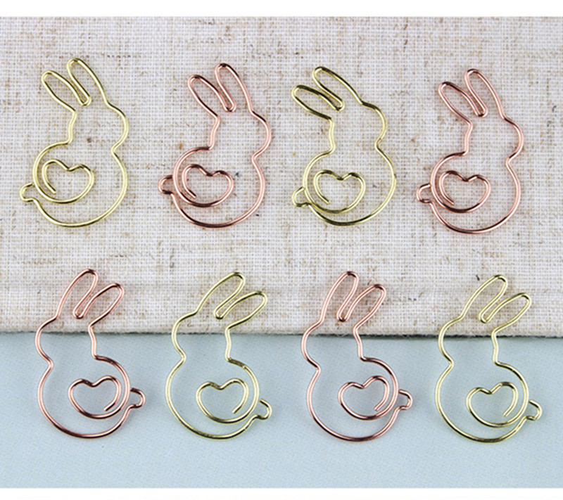 10 kom/kutija Spajalice za papir u obliku zeca Mini slatki knjižni znakovi Foto Memo Stezaljka za karte Uredski školski pribor Pokloni