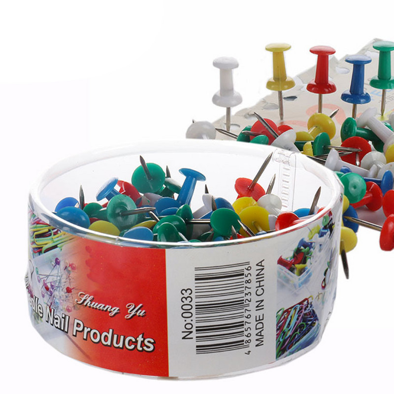 100 de bucăți cu agrafe instrument decorativ DIY pentru școală, acasă, birou, hărți de perete, fotografii, panou (culoare aleatorie)