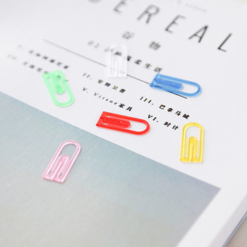60 бр./кутия ABS цветни мини кламери Kawaii канцеларски материали бонбонени цветни прозрачни скоби за подвързване Снимки Билети Бележки Писмо Щипки