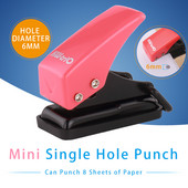 Mini plastična bilježnica Probijač rupa Prijenosni rokovnik Okružni bušilac s jednom rupom Spomenar Prstenovi Binder Perforacija Rezač Kliješta
