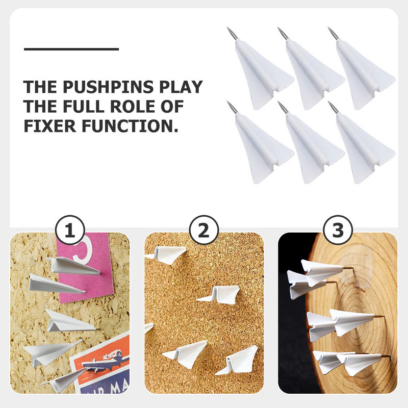 Placă de 6 buc pentru placă de plută Proiecte de hărți cu ace de apăsare Accesoriu pentru casă Tachete compacte pentru decor zilnic de hartă