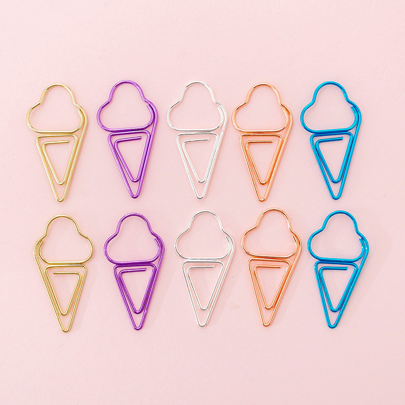 Yisuremia 10pcs/Lot Kawaii metalna spajalica za papir Kreativna zvijezda u obliku srca Ukrasna oznaka za bilješke Spojnice za vezivo Školski pribor