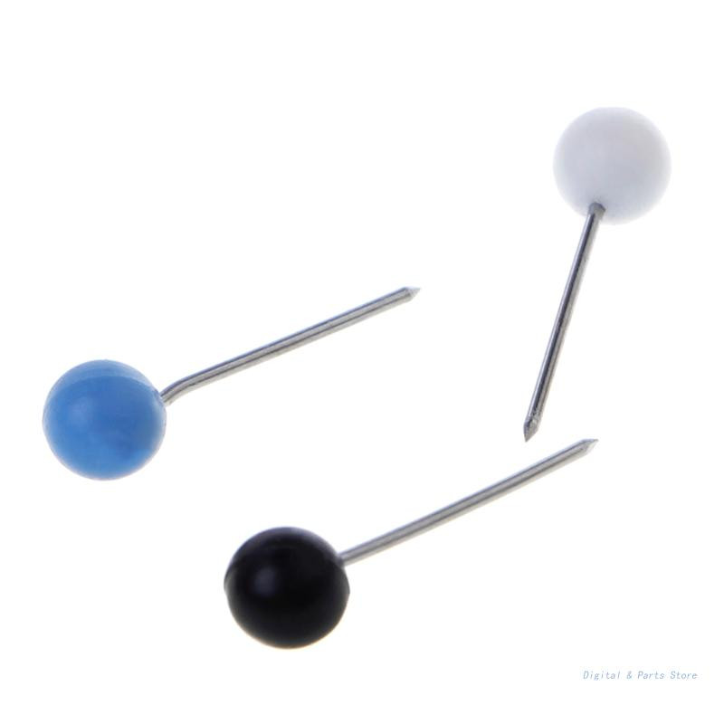 M17F 10 spalvų smeigtukai, apvalūs plastikiniai smeigtukai galvai su plieniniu smaigaliu, įvairūs spalvoti P