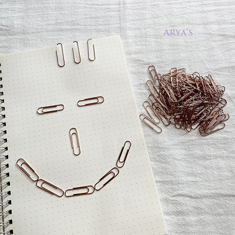 100 komada 28 mm metalne ružičaste spajalice za uredski papir, organizatorske kopče, mini školski pribor Pepeleria