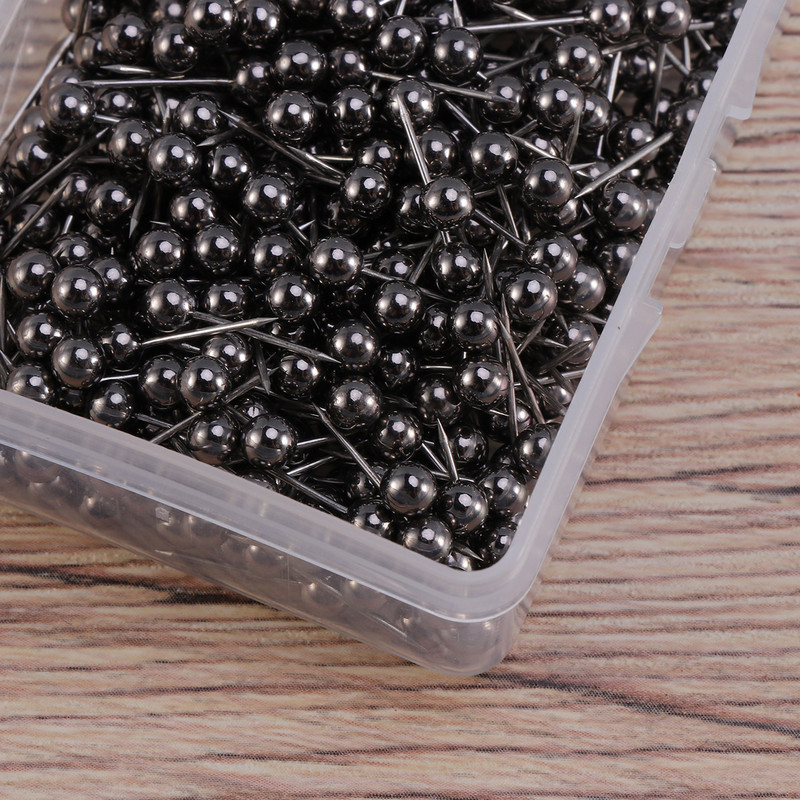 400PCS Okrugla glava Map Flag Push Map Tacks Metalne fiksirane plastične okrugle kugle igle pluta za školski kućni ured (zlatni)