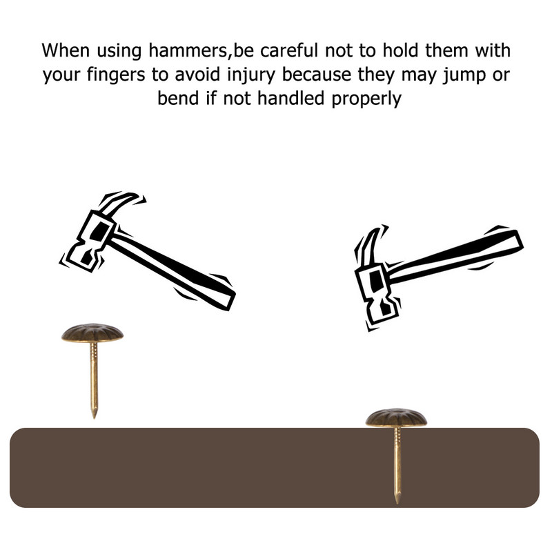 100 vnt. žalvario apmušalų segtukai Baldų vinys Sofos sagtukai Mygtukai Baldai Smigtukai Minkštų baldų kamštiena