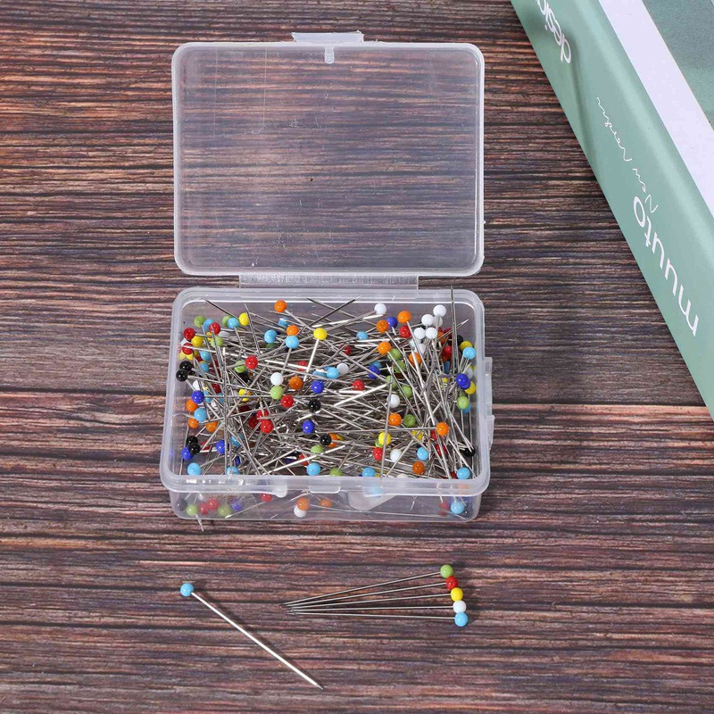 500 tükki õmblusnõelad kuulklaaspea nööpnõelad, sirged teppimisnõelad õmbleja jaoks ehete kaunistamiseks