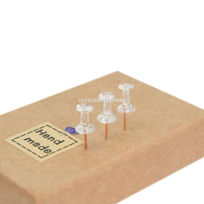 100 kom prozirne ružičaste zlatne igle za palac igle za palčeve za ploču igle za crtanje fotografija na zidu Uredski školski pribor