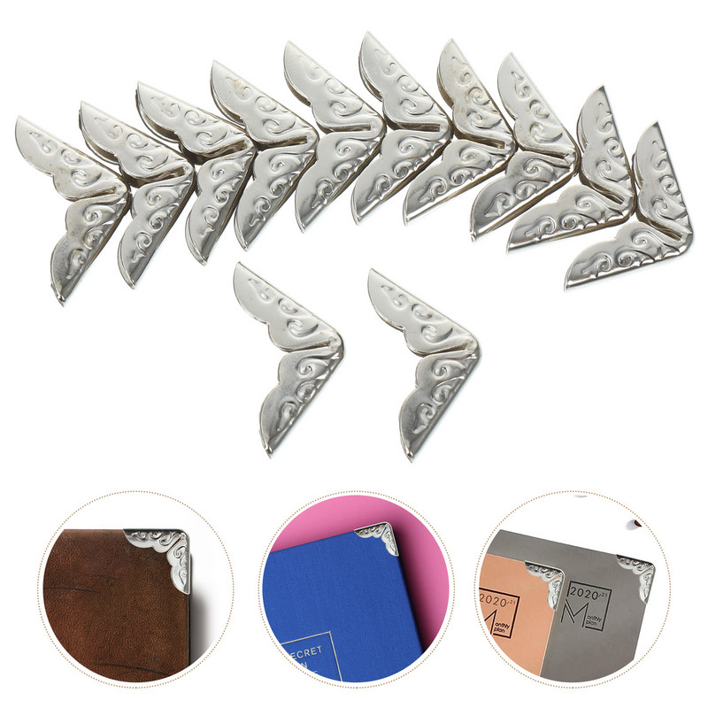 50vnt Metaliniai knygų kampai Knygų kampai Apsauginiai albumai Vintage kampų apsaugos