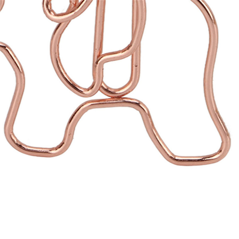 Χαριτωμένος ελέφαντας ροζ χρυσός συνδετήρες δημιουργικοί μεταλλικοί σελιδοδείκτες Φωτογραφικό σημείωμα Κλιπ εισιτηρίου Kawaii Stationery School Προμήθειες γραφείου