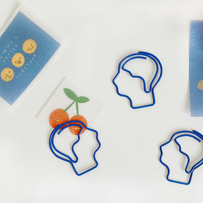 10PCS Cute Man Avatar Oznaka spajalica za papir Školski uredski materijal Metalni materijal Escolar Papelaria Poklon pribor