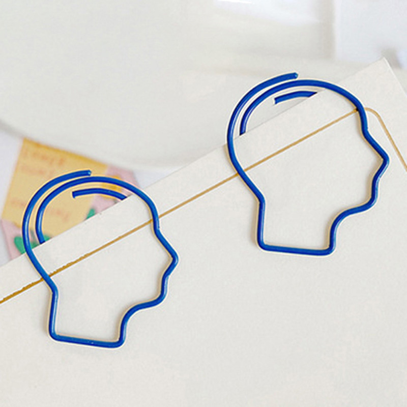 10PCS Cute Man Avatar Oznaka spajalica za papir Školski uredski materijal Metalni materijal Escolar Papelaria Poklon pribor