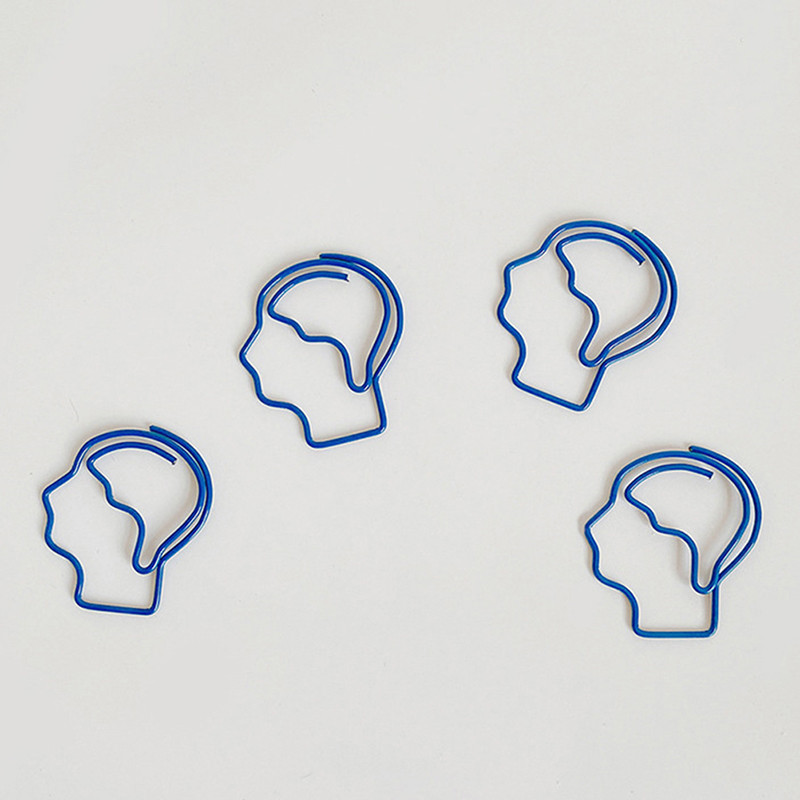 10PCS Cute Man Avatar Oznaka spajalica za papir Školski uredski materijal Metalni materijal Escolar Papelaria Poklon pribor