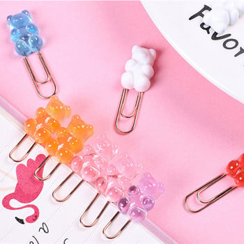 2 τμχ/παρτίδα Cute Candy Color Bear Μεταλλικό ροζ χρυσό Κλιπ Γραφείου Σχολική Γραφική Γραφική Γυναικεία Φωτογραφική Διακοσμητική Είδη γραφικής ύλης