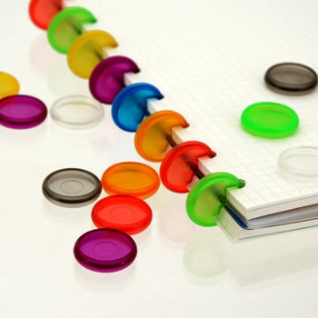 Цветен прозрачен пластмасов лист Fromthenon, подвързан с диск пръстени за подвързване Скрапбукинг планер за подвързване с халки за бележник с дупка за гъби