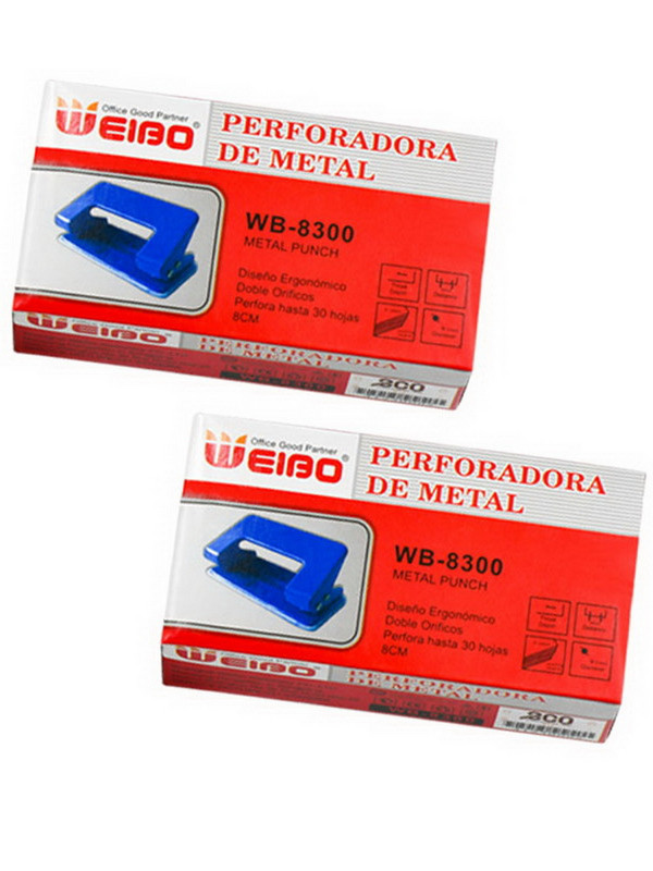 Mini bušilica za dvostruke rupe WB8300 Prijenosni metalni ABS s dvije rupe Visokokvalitetni školski uredski materijal Otvor od 23 lista 5,5 mm