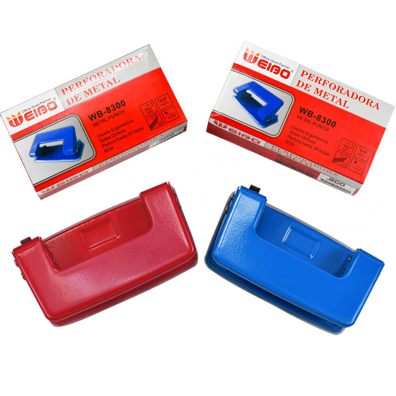 Mini bušilica za dvostruke rupe WB8300 Prijenosni metalni ABS s dvije rupe Visokokvalitetni školski uredski materijal Otvor od 23 lista 5,5 mm