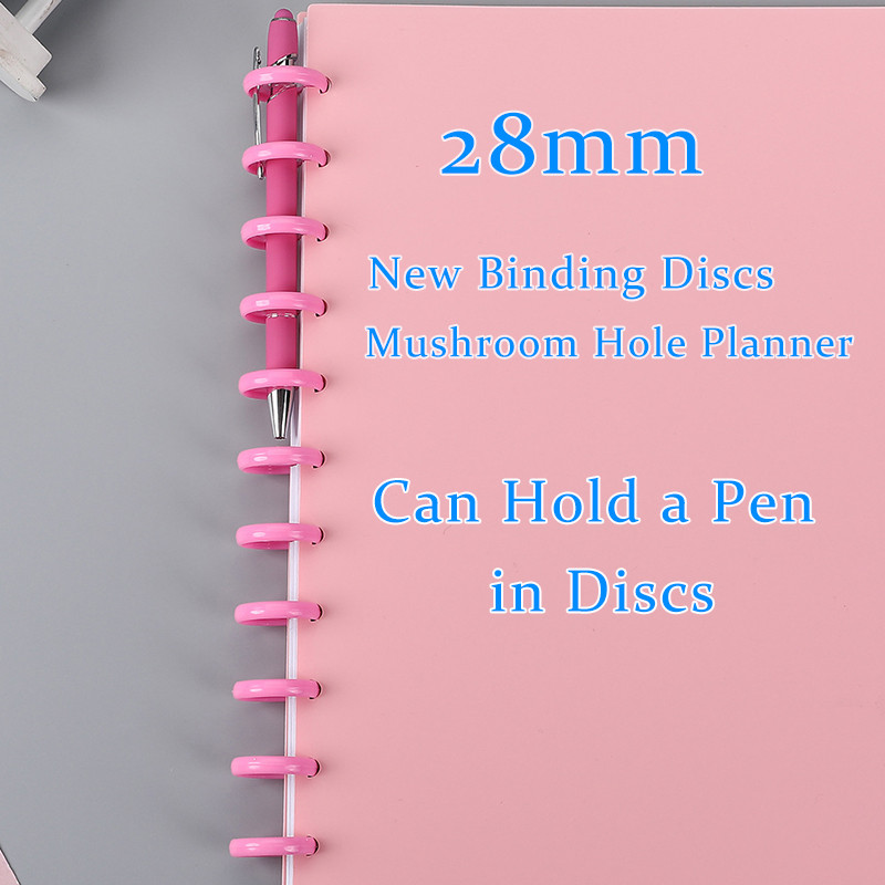 30 vnt Spalvotas permatomas rišamasis žiedas grybo skylutė laisvų lapelių sąsiuvinio segimo mygtukas Knygos kilpa segtuvas rišantis disko žiedo sagtis