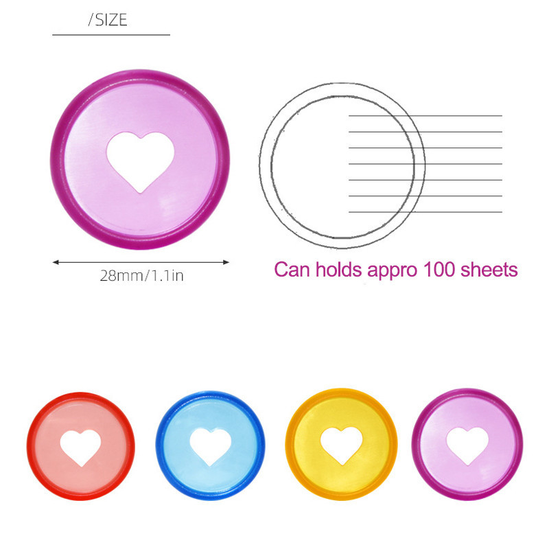 Kopča za uvezivanje s rupom od gljive 28 mm Ljubavno srce Discbound Diskovi Prsten Prikladan za loose Leaf Notepad Planer Dnevnik Knjiga Poslovni