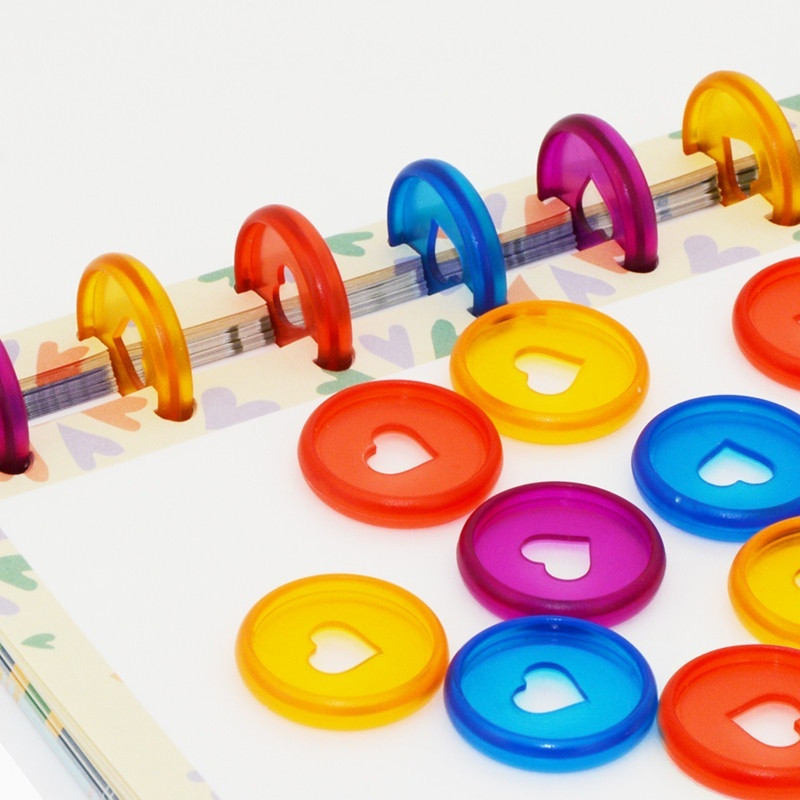 Kopča za uvezivanje s rupom od gljive 28 mm Ljubavno srce Discbound Diskovi Prsten Prikladan za loose Leaf Notepad Planer Dnevnik Knjiga Poslovni