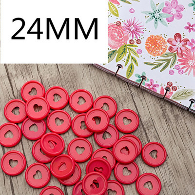 30 DB24MM műanyag gombalyuk Love laza levelű kötőgombos kötőgyűrű barkácsolással laza levelű könyvgyűrű kötőtányér gomb