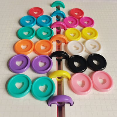 30 DB24MM műanyag gombalyuk Love laza levelű kötőgombos kötőgyűrű barkácsolással laza levelű könyvgyűrű kötőtányér gomb