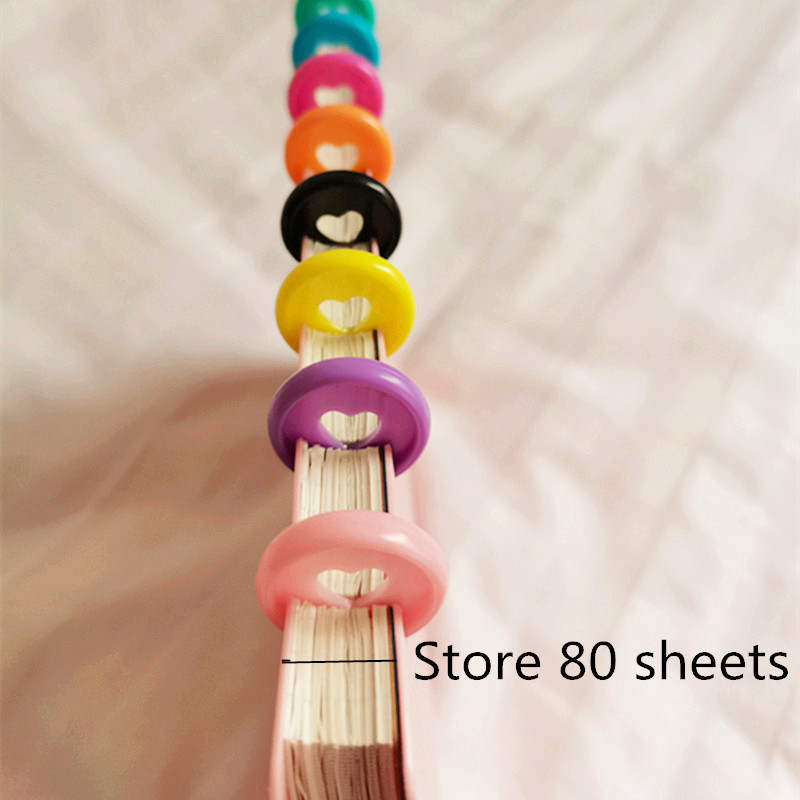 30 DB24MM műanyag gombalyuk Love laza levelű kötőgombos kötőgyűrű barkácsolással laza levelű könyvgyűrű kötőtányér gomb