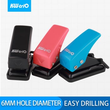 KW-triO Mini Single Hole Punch Plastic Notebook Hole Puncher Portable Planner Circular Punch Scrapbook Διάτρητη πένσα κοπής