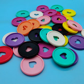 30 de bucăți Notebook cu frunze libere inel de legare din plastic 35 MM orificiu pentru ciuperci Notebook disc de legare inimă bricolaj materiale de legare pentru birou
