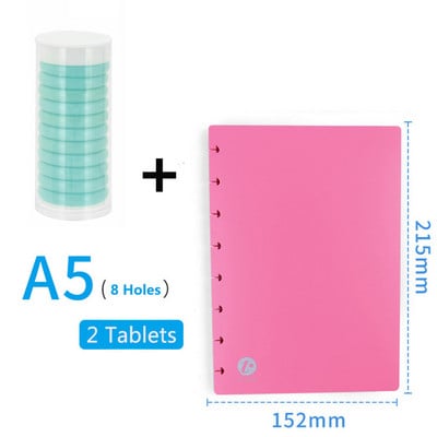 Rupa u obliku gljive, slobodni listovi, omot A5 planera za Discbound prijenosno računalo Diskovi u obliku gljive, prstenovi, uvez, vezivo, školjka, dodaci s T-rupom