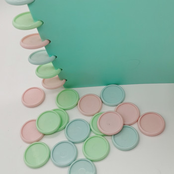 30PCS диск за подвързване на сърце, дупка за гъби, цветна катарама, свободен лист, 30 мм пластмасови пръстени за подвързване, консумативи за бележник за подвързване „направи си сам“