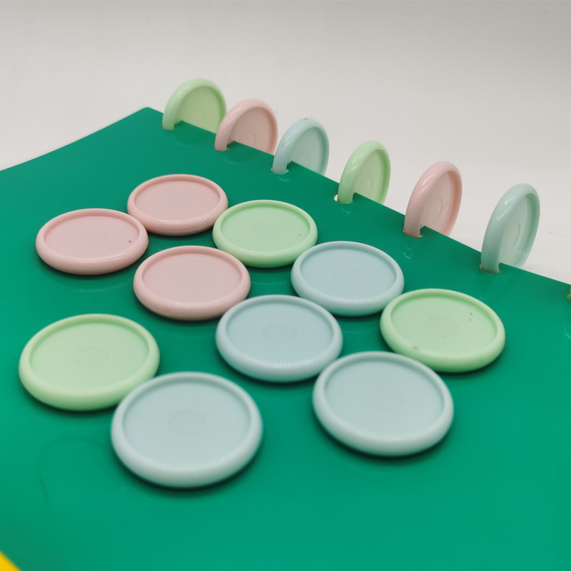 30 KOM Heart Uvez Disk Gljiva Rupa Šarena kopča Loose Leaf 30 MM Plastični prstenovi za uvez Potrepštine za bilježnice DIY Binder