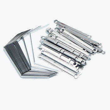 10/50Pcs Αρχεία Εγγράφων Fasteners Strip Metal Plastic 2 Hops Binding Clip Ring Binder Office 8CM