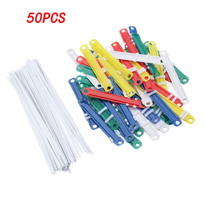 50 komada/kompleta Datoteka Papirnati zatvarači Plastična kopča za uvez S dvije rupe Kartotečna mapa za vezivanje slobodnih listova Potrepštine za uredske dokumente