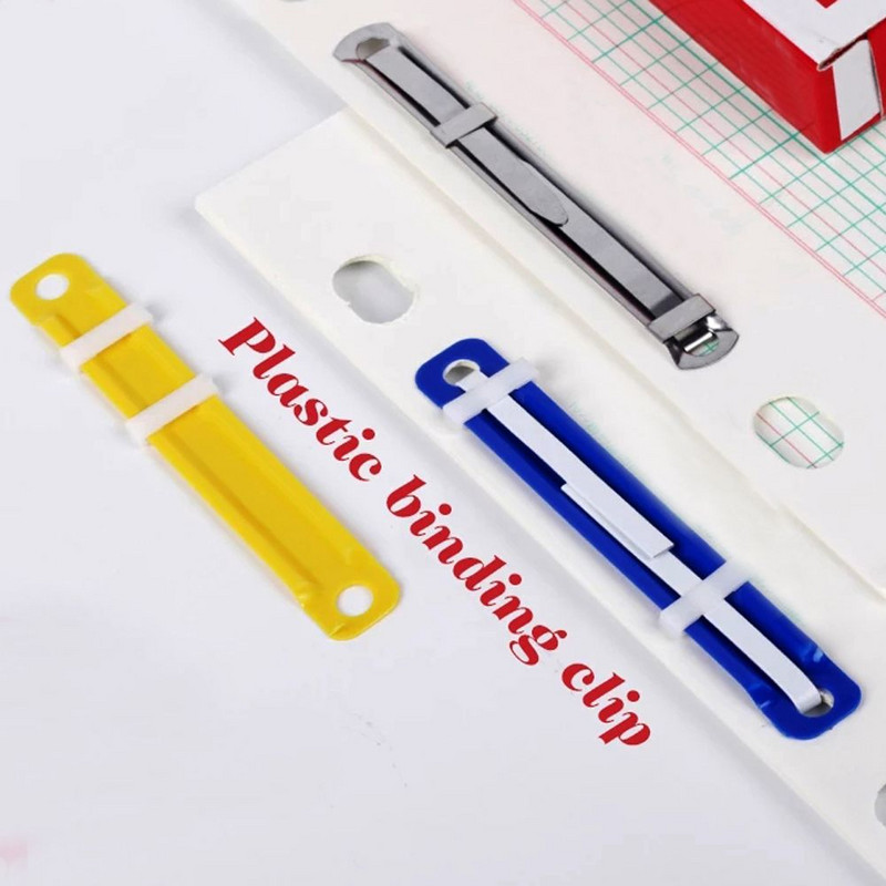 50 komada/kompleta Datoteka Papirnati zatvarači Plastična kopča za uvez S dvije rupe Kartotečna mapa za vezivanje slobodnih listova Potrepštine za uredske dokumente