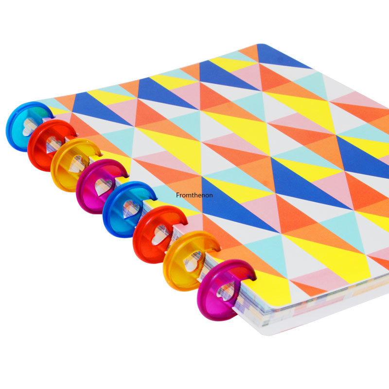 28 mm-es A5 A6 lemezes kötésű notebook tervező lemezek kötözőgyűrű Macaron szív alakú gombalyuk lemezbe kötött lemezek kötözési kellékek