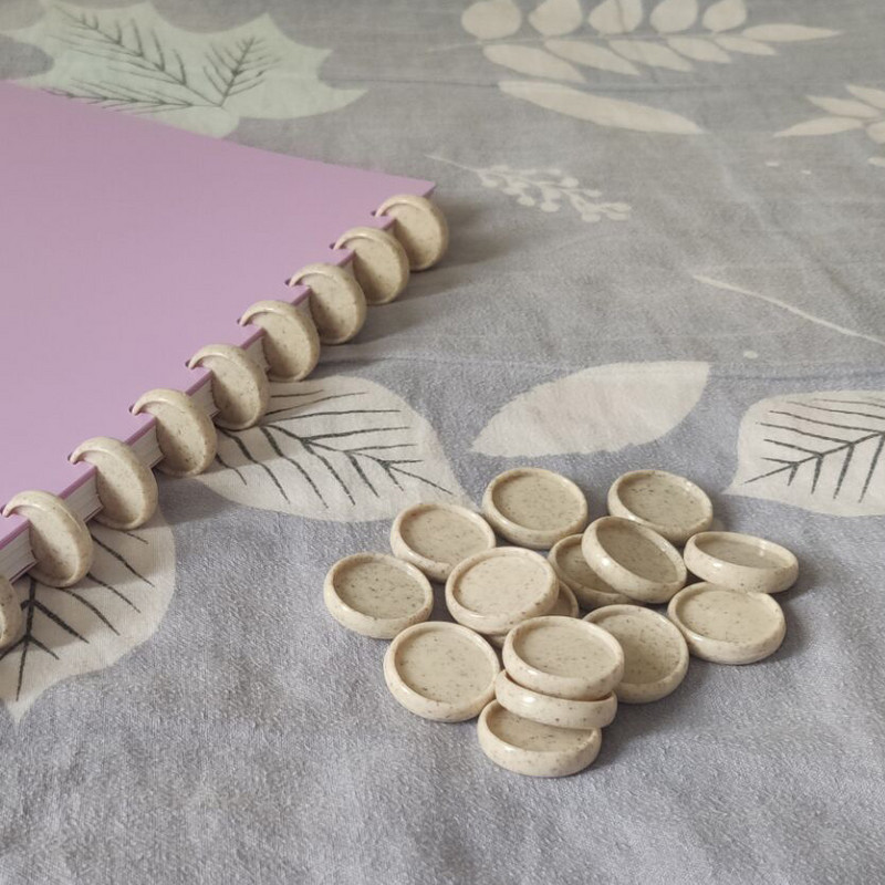 12 vnt Kviečių šiaudų žiedo diskų segtuvas Degraduojantis grybų skylutė sąsiuvinio diskai planuotojui dienoraščio knygos diskas biuro įrišimo sagtis 24m