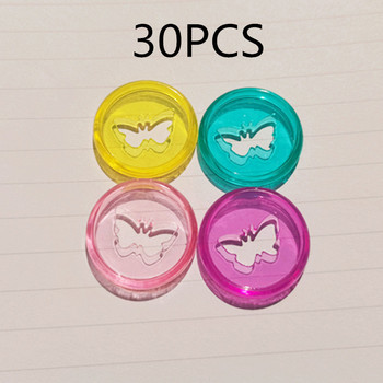 30PCS28MM пластмасова катарама с пръстен за подвързване, желеобразен прозрачен модел на пеперуда, специален CD за подвързване за бележник за момиче