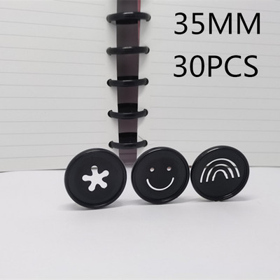 30PCS 35MM smješko plastična prstenasta kopča za uvez za prijenosno računalo pribor za uvez prijenosnog računala s rupom u obliku gljive na otvorenim listovima