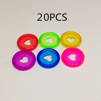 20PCS23MM катарама за подвързване с дупка за гъби, подходяща за момичета бележник с отпуснати листа желеобразен цвят, прозрачна пластмаса, любовен диск за подвързване