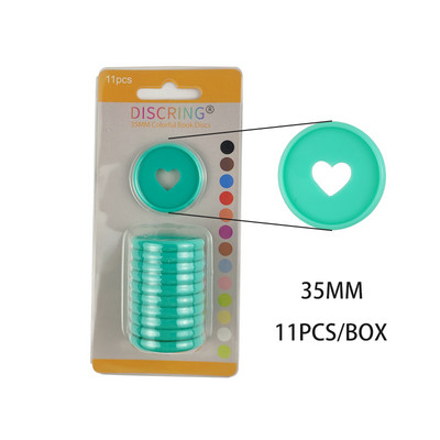 11 buc/cutie Inele de legare cu inimă Disc de legare 35 mm Orificie pentru ciuperci Planificator pentru album de însemnări Discuri pentru caiet în foițe libere Rechizite pentru birou și școală
