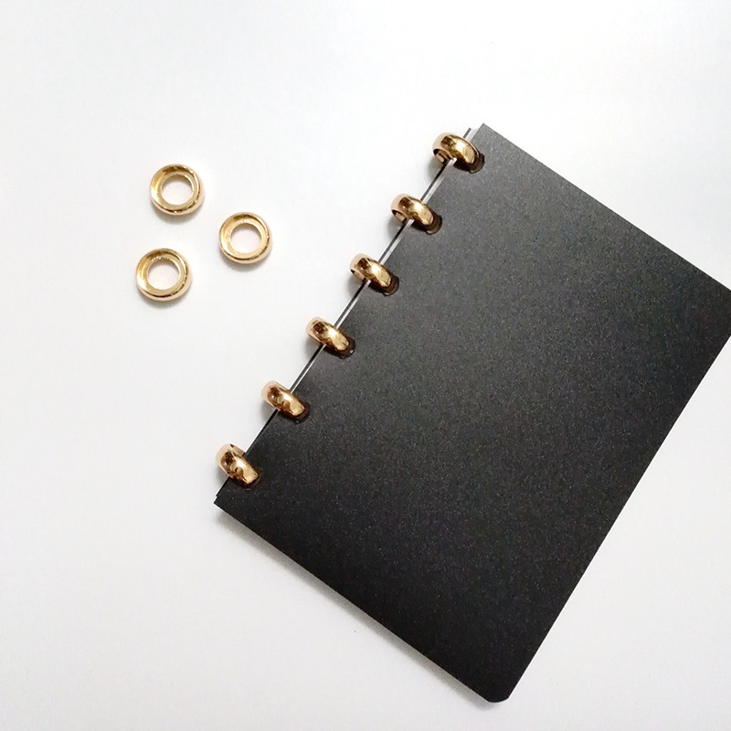 10PC Metalni labavi prsten DIY Ploča s rupom od gljive List s kopčom za uvezivanje knjiga Školski pribor Disk za uvez knjige Okrugli uredski materijal