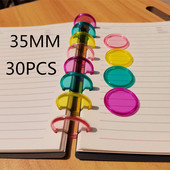 30PCS35MM culoare jeleu transparent solid liant inel gaură ciuperci cataramă placă rotundă bricolaj gaură ciuperci accesorii notebook
