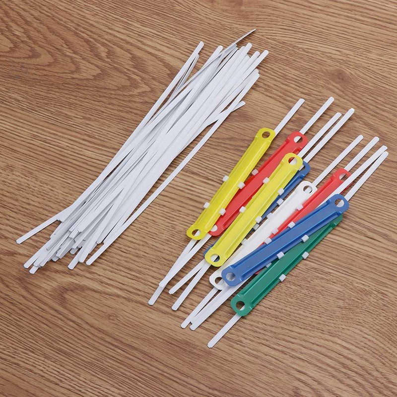 50 bucăți/set de elemente de fixare pentru hârtie pentru dosar Clip de legare din plastic Liant cu două găuri cu frunze libere Dosar pentru fișiere Materiale de depozitare a documentelor de birou