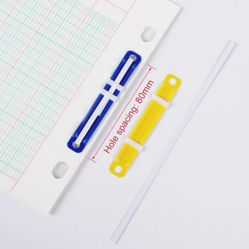 50 bucăți/set de elemente de fixare pentru hârtie pentru dosar Clip de legare din plastic Liant cu două găuri cu frunze libere Dosar pentru fișiere Materiale de depozitare a documentelor de birou