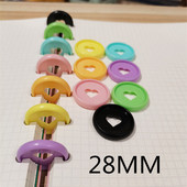 30PCS28M plastični gumb u obliku srca u obliku prstena s rupom u obliku gljive, bilježnica s otvorenim listovima, gumb u obliku srca CD disk