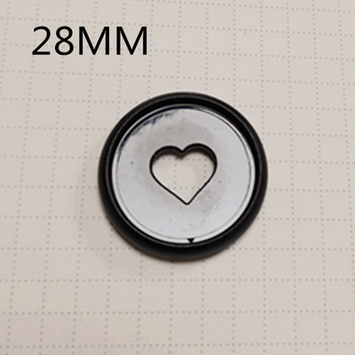 30PCS28M plastični gumb u obliku srca u obliku prstena s rupom u obliku gljive, bilježnica s otvorenim listovima, gumb u obliku srca CD disk