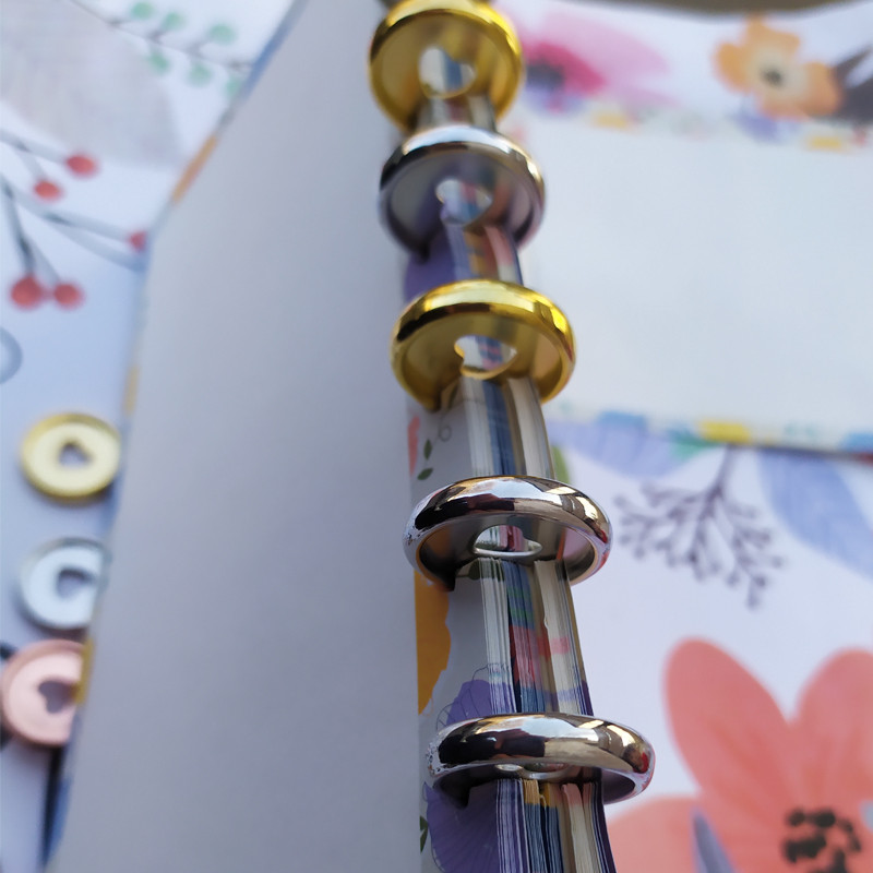 23 mm-es tervező lemezkötő gyűrű csat lyuk gomb jegyzettömb műanyag laza összehajtható lemezes jegyzetfüzet irodai kellékek